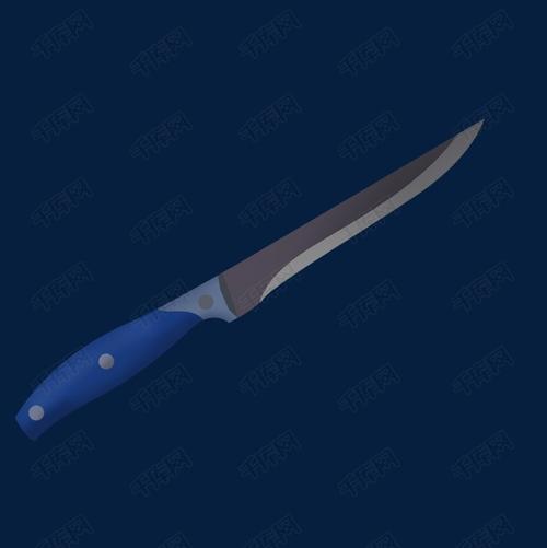 蓝色锋利水果刀psd透明底