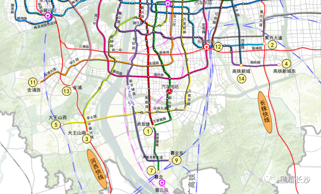 长沙地铁9号线亮相!或将在这里设站!快看经过哪些片区?