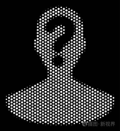 白色失真未知人物图标