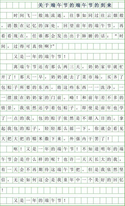 2019年关于端午节的300字作文-端午节的到来