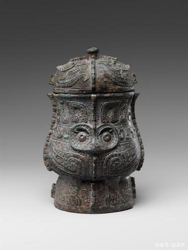 大都会艺术博物馆中的商代青铜觯,觯是中国古代饮酒用的器皿