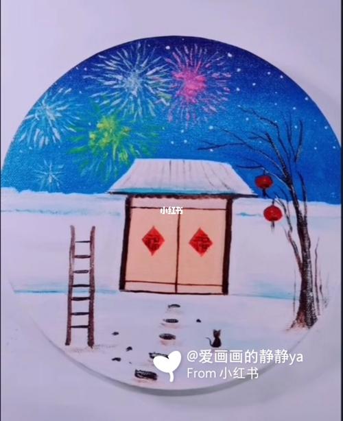 2021年牛年新年创意儿童水粉画素材分享_新年去哪玩_水粉画_母婴_早教