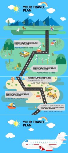 卡通矢量旅游行程安排ppt模板
