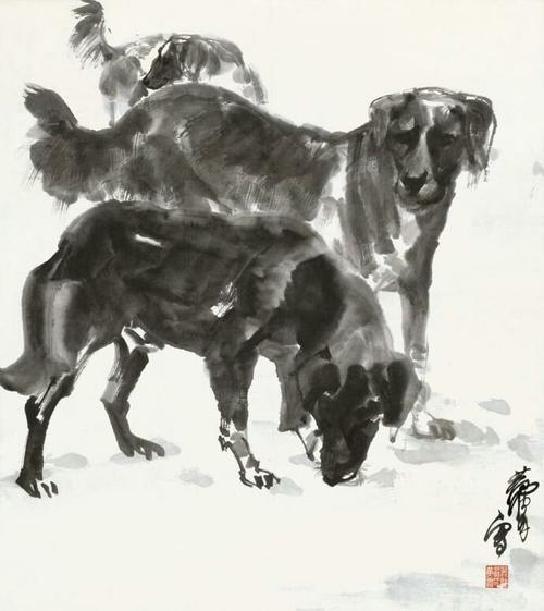 中国画写意狗请欣赏