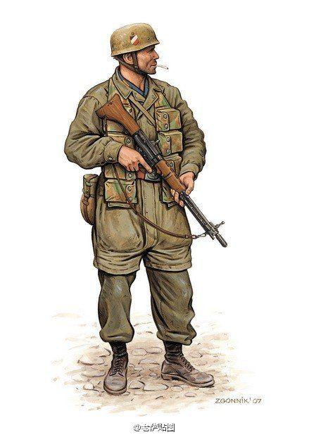 老萨贴图#dmitriy zgonnik彩绘作品:二战士兵1939-45