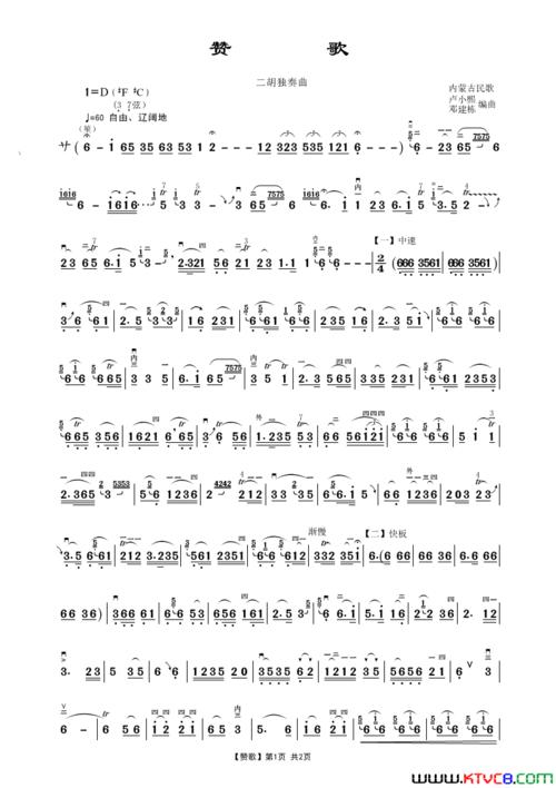 赞歌(二胡独奏曲)