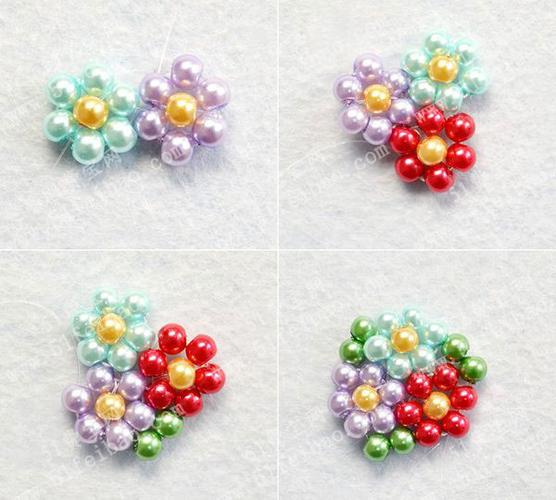 diy串珠耳环的手工教程可爱的七彩花世界耳环