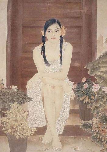 名家评: 何家英先生为其画作题写:"身居尘俗,心栖天外"脑赞辞.