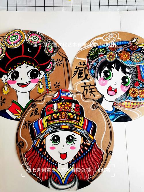 少数民族线描装饰画_线描_装饰画_民族服饰_学习_兴趣
