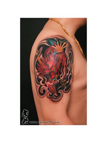 帅气的麒麟纹身图案