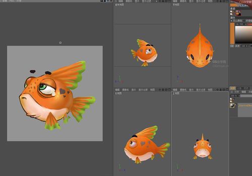 22条q版捕鱼游戏卡通鱼3d模型 obj带贴图