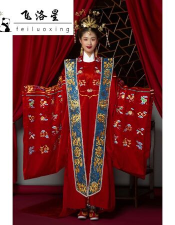 明制花嫁明制汉服婚服大衫马面裙结婚花嫁衣中式凤冠霞帔古装走秀全套