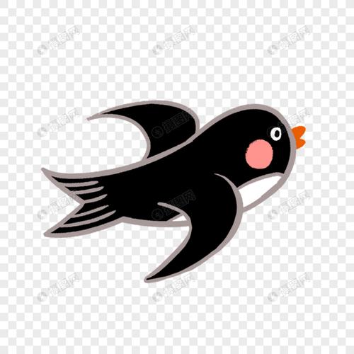 免抠元素 手绘/卡通元素 飞翔的燕子.png
