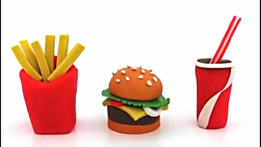 写美篇 薯条, 汉堡, 鸡腿儿 甜甜圈, 可乐, 爆米花, 甜筒, 彩泥,锻炼