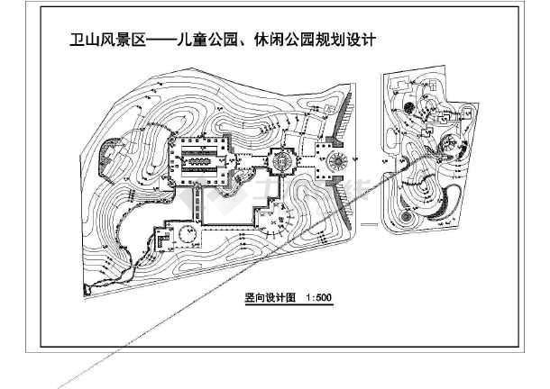 某儿童公园建筑竖向cad设计图纸