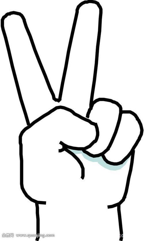手势胜利的简笔画