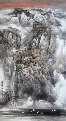 气吞山河师恩钊新北派山水画欣赏