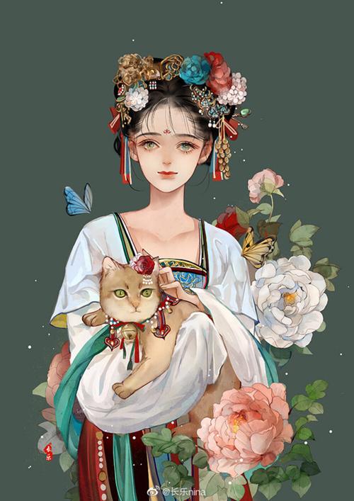 古风人物 手绘 插画 cr:@长乐nina - 堆糖,美图壁纸