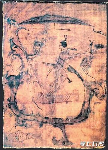 04 长沙部分博物馆的镇馆之宝 御龙帛画 战国(公元前475—前221年)