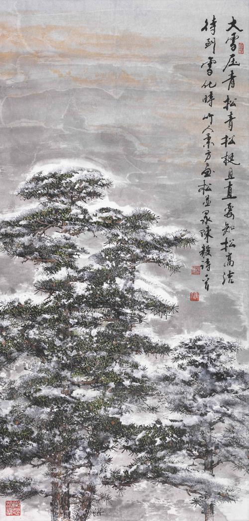 大雪压青松