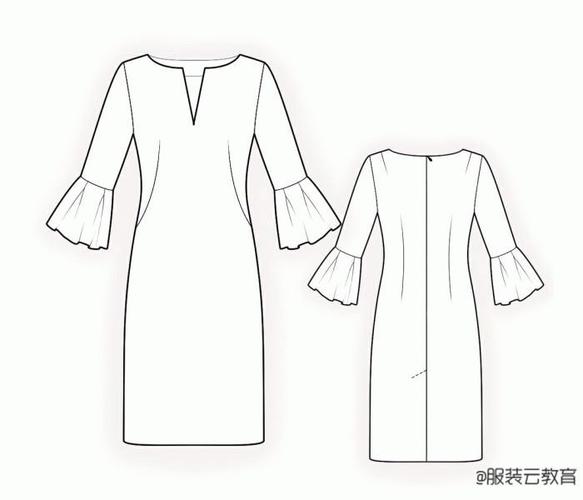 15款连衣裙的效果图 款式图 制版图