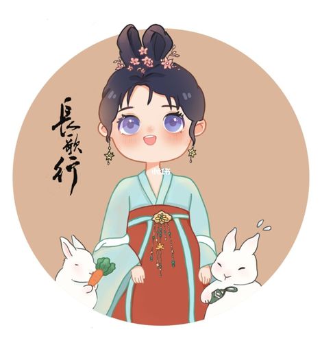 长歌行乐嫣q版_插画_赵露思_我的插画分享_文化_绘画