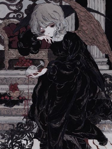 分享一组个人喜欢的暗黑系哥特风插画,晚安_暗黑系_插画_壁纸_今日