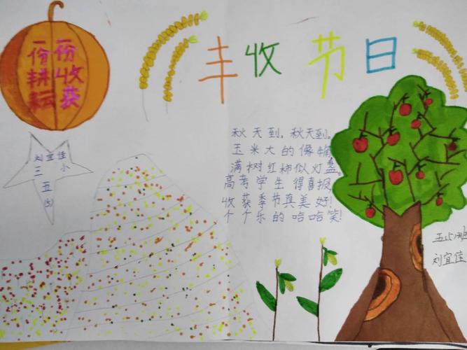 五年五班"快乐丰收节"优秀手抄报展览