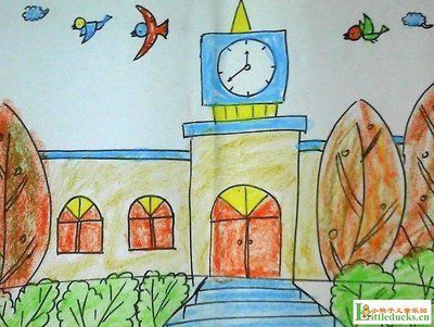 我爱我的校园小学生绘画作品铅笔画-铅笔画图-122kb