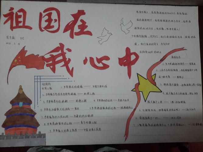 鹏晖中英文学校中学部开展主题为"我和我的祖国""祖国在我心中"手抄报