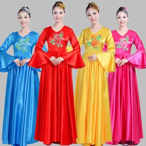 大合唱服装长裙演出服中老年开场舞蹈大摆裙教会表演服基督教合唱