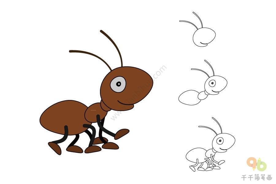 小巧可爱的蚂蚁简笔画