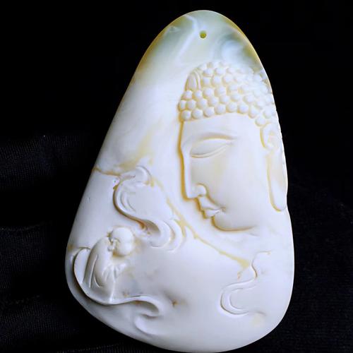 热销问蜜蜂蜜_大善串珠天然俄罗斯白花蜜蜡悟道问佛吊坠挂件骨瓷白蜜