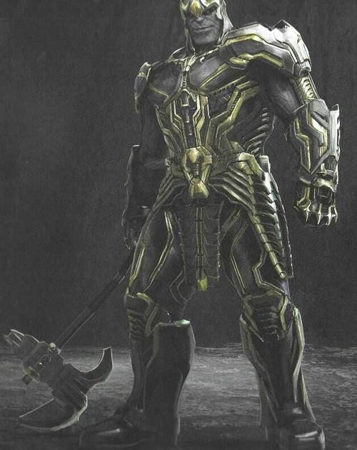 灭霸未被使用的概念造型,王者铠甲加身,武器并非只有