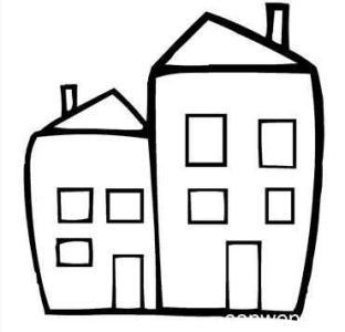 一排小房子简笔画