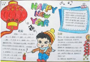 儿童元旦手抄报图片参考-欢庆新年