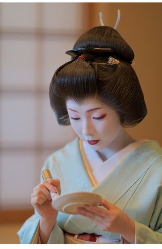 日本艺妓表演整顶假发头套花魁盘头发套精品高温丝黑