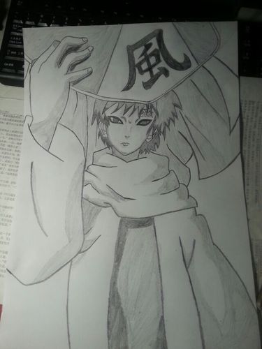 求火影忍者我爱罗素描图片