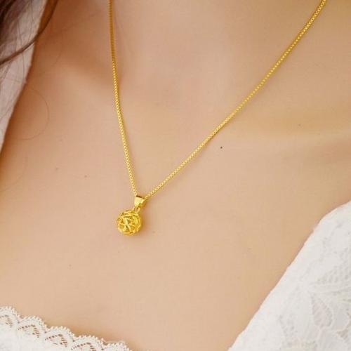 正品黄金项链女款 99足金女士锁骨项链 首饰新款吊坠包邮项坠