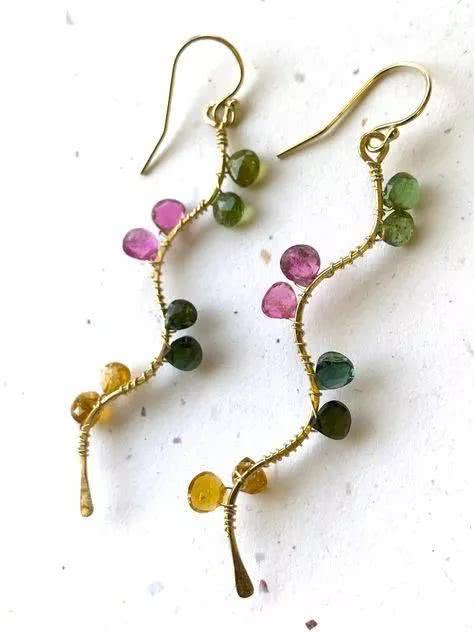 54款精美手工串珠耳环,几颗珠子一根铜丝就能做出来,附教程