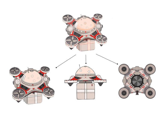 自主设计的完整的一套物流飞行器～大致上是创意与构思,实践起来问题