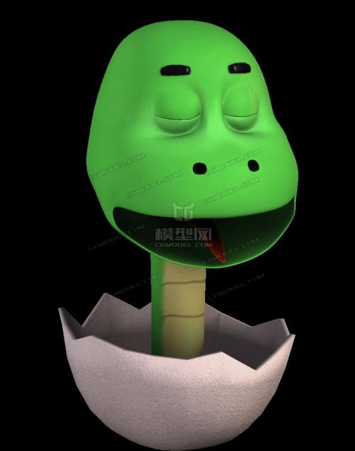 卡通小蛇 q版可爱的蛇 刚出壳的小蛇,有绑定贴图,带表情