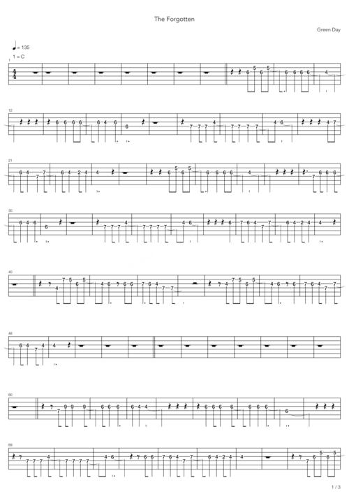 greendaytheforgotten吉他谱