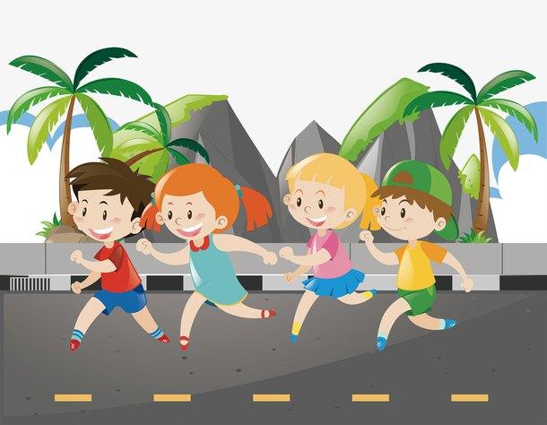 冬天跑步卡通小朋友 (第1页)