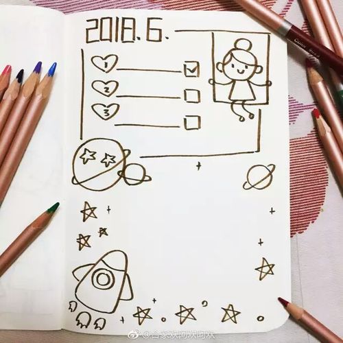 简笔画手帐排版设计素材by:合家欢阿欢阿欢