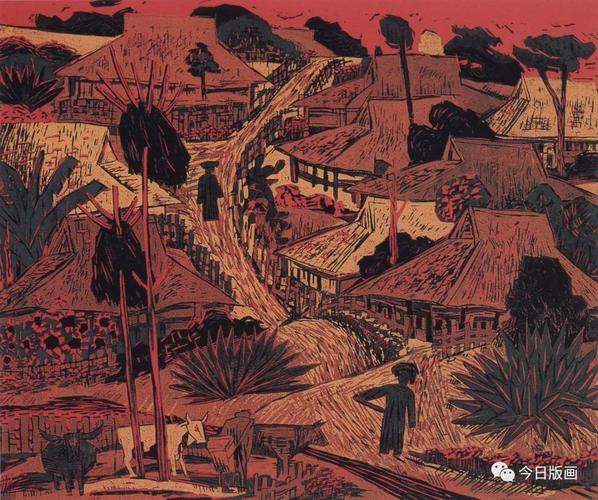 每日一画|魏启聪 村寨(2019/7/29)|今日版画