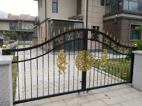 艺术个性款式铁艺大门狮子款式欧式小区家庭院落使用
