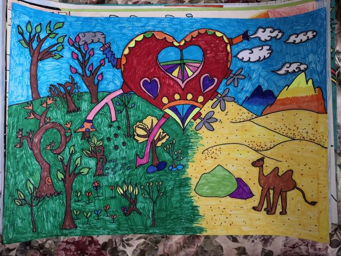 溢彩童心 创想未来 新市场小学五年级科幻画作品