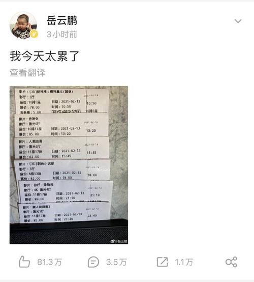 小岳岳一天看六部电影《你好李焕英》票房破五亿成最