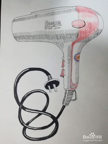 怎么画吹风机的线描写生
